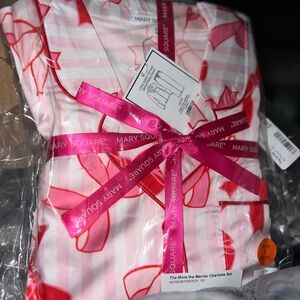New Mary square bow pajama set XS